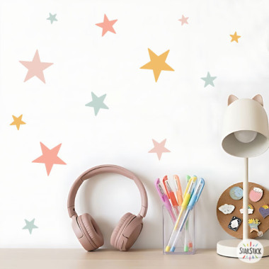 85 estrellas mandarina para decoración infantil |Pegatinas de pared efecto pintado