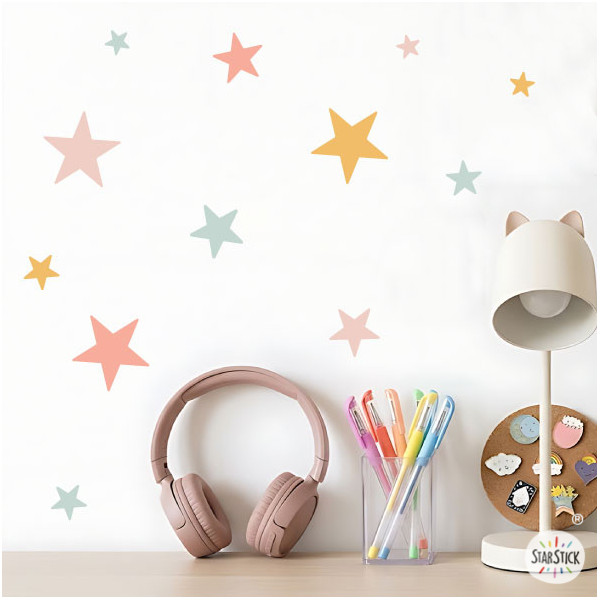 85 estrellas mandarina para decoración infantil |Pegatinas de pared efecto pintado