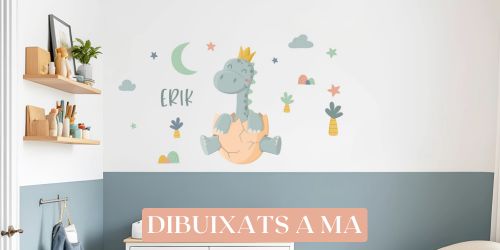 vinilos bebé pared decoración habitación bebé tonos suaves vinilo infantil