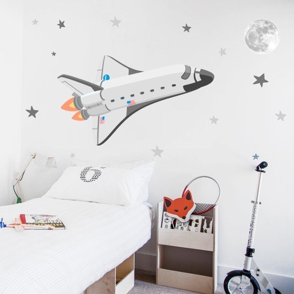 Vinilos infantiles niños Transbordador espacial - Vinilos infantiles decorativos