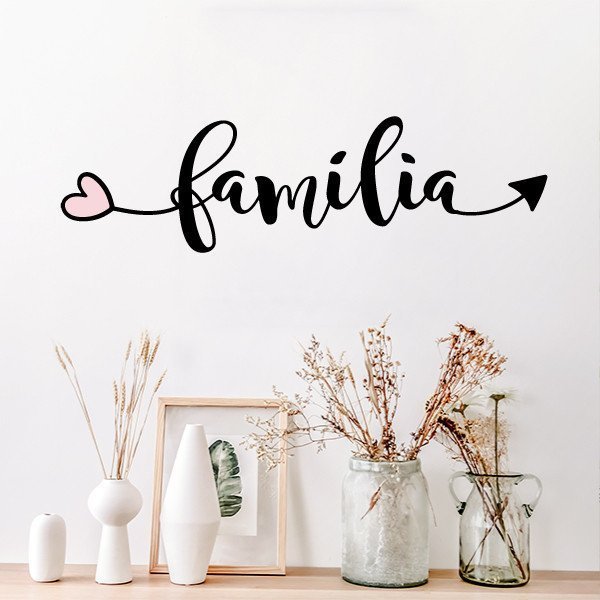 Autocollant Mural Citation Vinyle 'Les Grandes Familles Sont éternellement Amour' - Modèle F48, Marque RexburgVinyl, Neuf