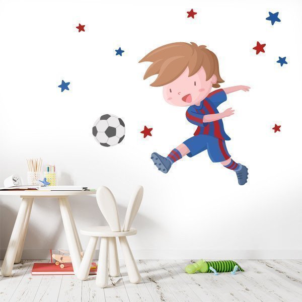 Joueur de football garçon. Barça - Vinyles pour enfants