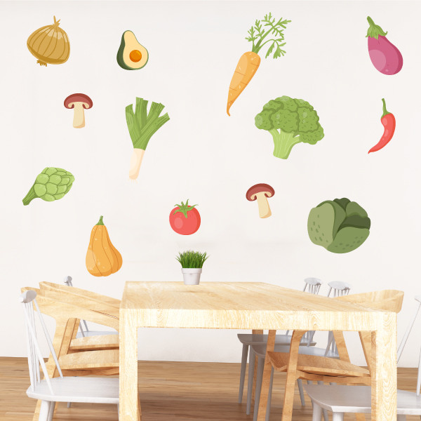 SACINORA Colorful Vegetable Wall Stickers - Removable Peel & Stick Vinyl Decals For Kitchen, Nursery, Home Decor - View #2