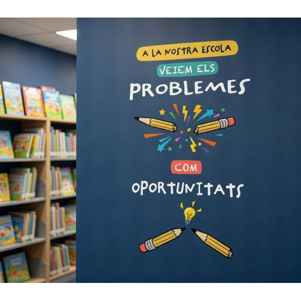 Decoració mural educativa per a escoles amb frase motivadora sobre oportunitats