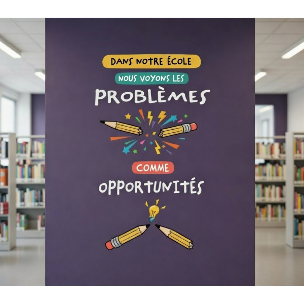Decoració mural educativa per a escoles amb frase motivadora sobre oportunitats