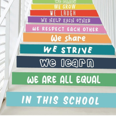 Stickers for stairs - Rules of school coexistence
