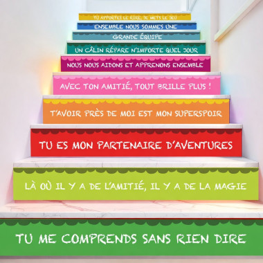 Stickers décoratifs pour escaliers | Citations d’amitié pour écoles et collèges | Décoration éducative