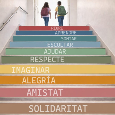 Vinils per a escales escolars – Paraules que ens fan créixer - Colors terra