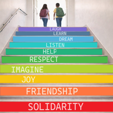 Staircase Stickers for Schools – Words That Help Us Grow