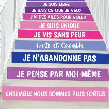 Choisissez la langue! Pack de 10 marches - Autonomisation des femmes - Décoration d'escalier