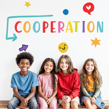 School decoration with wall stickers - Cooperation