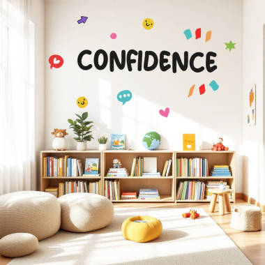 Confidence– Decorative stickers with motivational words