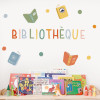 sticker bibliothèque montessori mur école mot bibliothèque livres décoration éducative