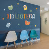 vinil biblioteca montessori paret escola paraula biblioteca llibres decoració educativa