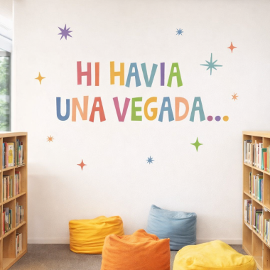 Vinil infantil Hi havia una vegada per decorar biblioteques i racons de lectura