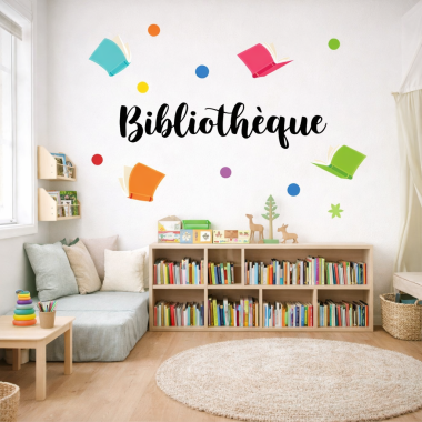 Décoration pour les écoles - Bibliothèque - Sticker décoratif