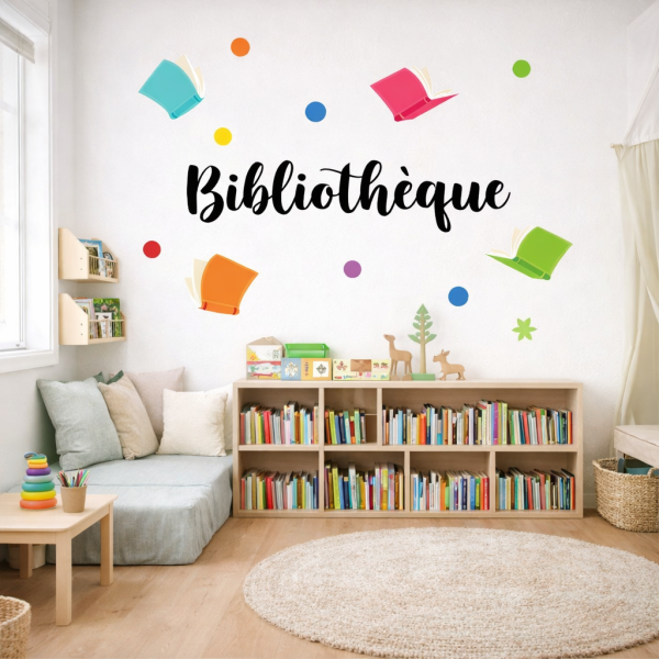 Décoration pour les écoles - Bibliothèque - Sticker décoratif