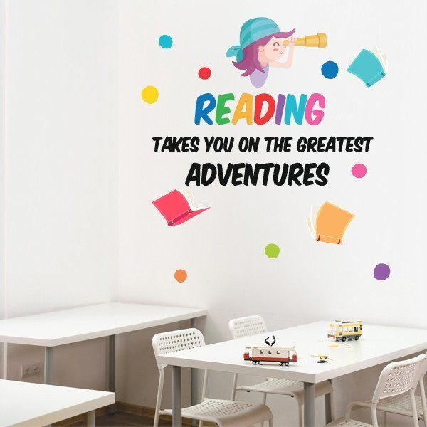 Reading takes you on the greatest adventures - Wall decals for schools and institutes