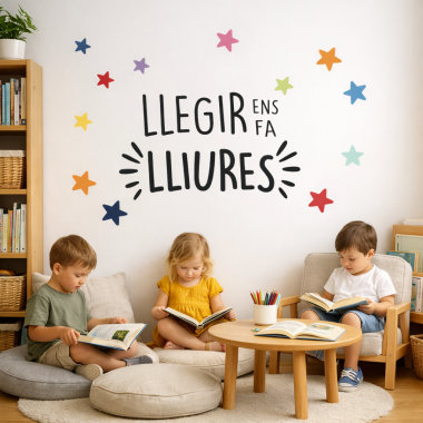 Llegir ens fa lliures - Frases educatives en vinil – Decoració per a escoles i instituts
