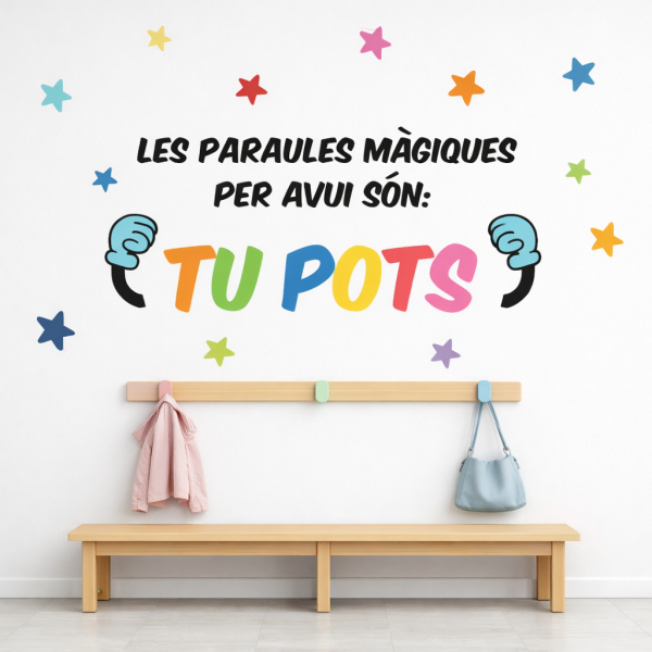 Decoració escoles en català - Tu pots! - Vinils decoratius amb frases motivadores