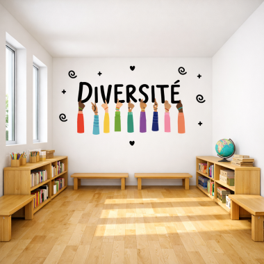 Choisissez la langue! Diversité - Stickers décoratifs pour écoles et instituts