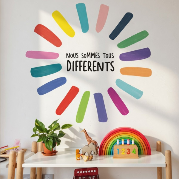 sticker éducatif nous sommes tous différents diversité égalité école
