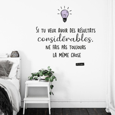 Stickers muraux éducatifs "Si tu cherches des résultats différents" | Citation Einstein