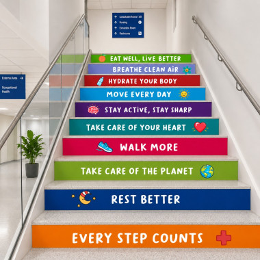 Stair stickers for healthcare centers | Every step counts