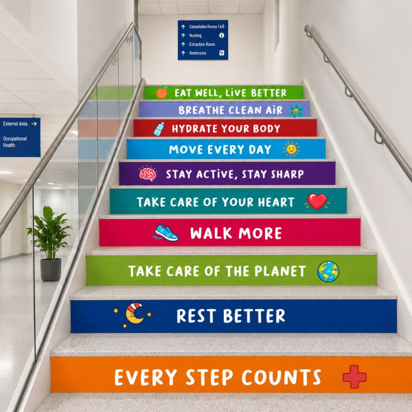 Stair stickers for healthcare centers | Every step counts