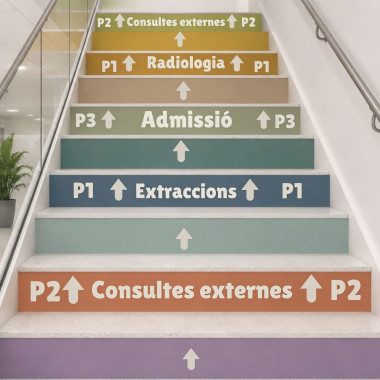 Vinils personalitzats per a escales amb senyalització | Personalitza textos i colors