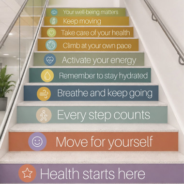 Decorative stair stickers for hospitals | Your health starts here