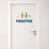Signalétique des sanitaires pour espaces publics | Stickers personnalisables en différentes langues