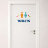 Restroom signage for public spaces | Customizable stickers in different languages