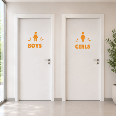 WC signage stickers | Customizable restroom decals