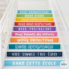 Choisissez la langue! Pack de 10 marches colorées - Règles de coexistence scolaire - Décoration d'escalier