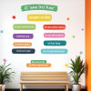 School decoration with wall decals | Rules and values in different languages | Classroom and hallway walls