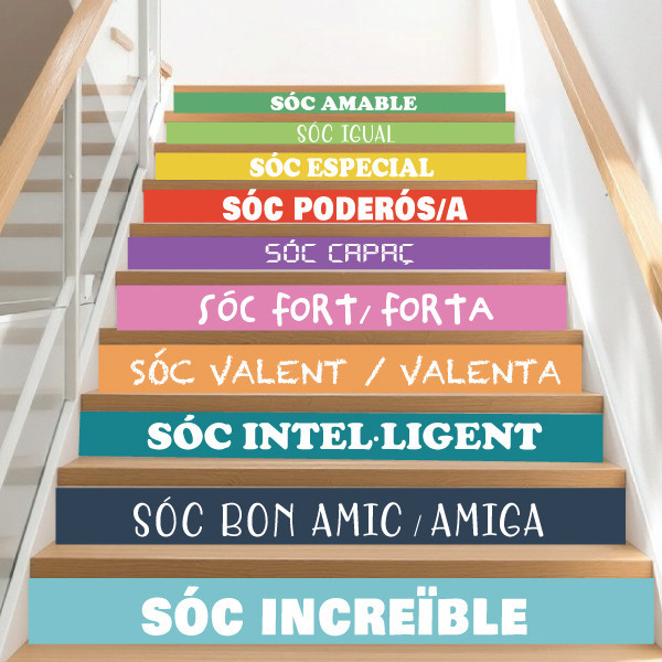 Vinils per a escales d'escoles. Missatges d'autoestima i superació