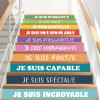 Stickers pour escaliers d’écoles. Messages d’estime de soi