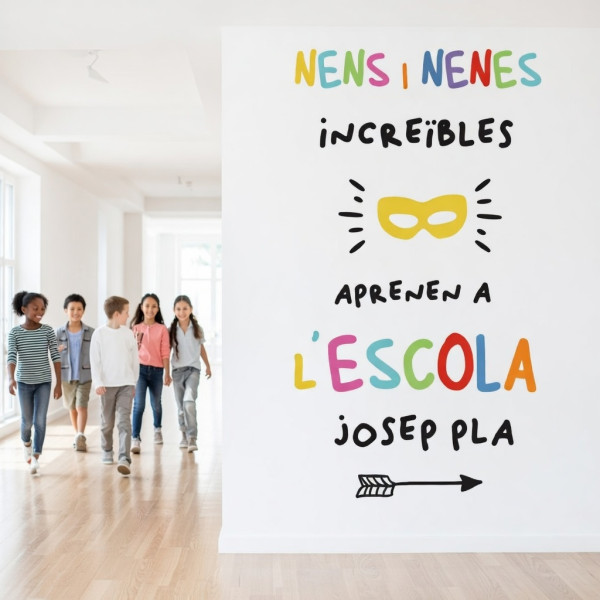 Vinil PERSONALITZAT amb el nom de l’escola – Nens i nenes increïbles