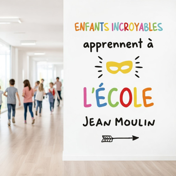 Sticker PERSONNALISÉ avec le nom de l'école - Garçons et filles incroyables