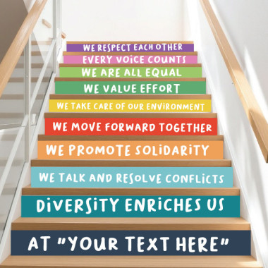 Customizable stickers for staircases. In my school... (Bright colors)