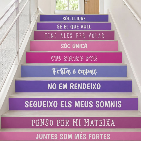 Vinils per a escales - Empoderament femení 10 escalons