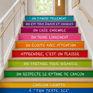 Modèle personnalisable | Décoration pour escaliers scolaires | Dans cette école...
