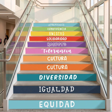 Stickers pour escaliers avec messages sur les relations sociales
