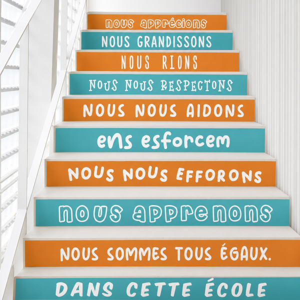Choisissez les couleurs - Stickers pour décorer les escaliers | Règles de vie à l'école