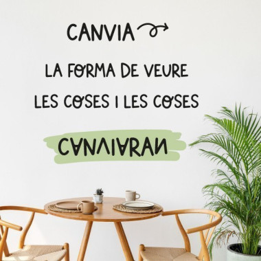 Vinils amb frases decoratives - Canvia la forma de veure les coses