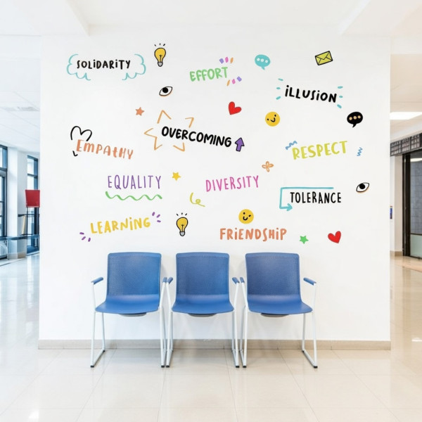 educational wall sticker values motivational words classroom school decor