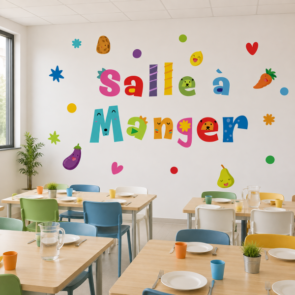 Sticker cantine scolaire collection Happy | Décoration et signalisation éducative