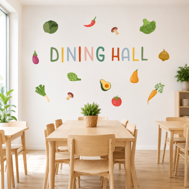 Decorative stickers for school cafeterias - Cafeteria with vegetables
