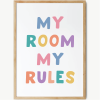 My room, my rules - Youth Poster. Decor for teens